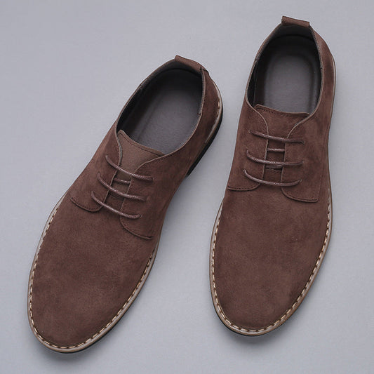 Heren Oxford Schoenen met Vetersluiting en Suède Look Bruin