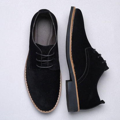 Heren Oxford Schoenen met Vetersluiting en Suède Look Zwart