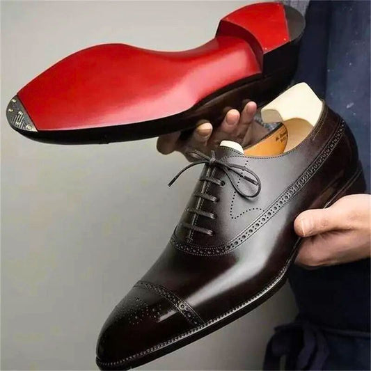 Heren Schoenen met Brogue Detail en Comfortabele Pasvorm 0