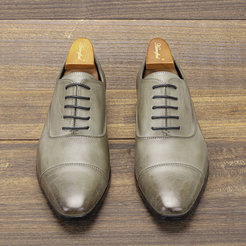 Heren Nette Schoenen met Cap-Toe, Vetersluiting en Glad Silhouet