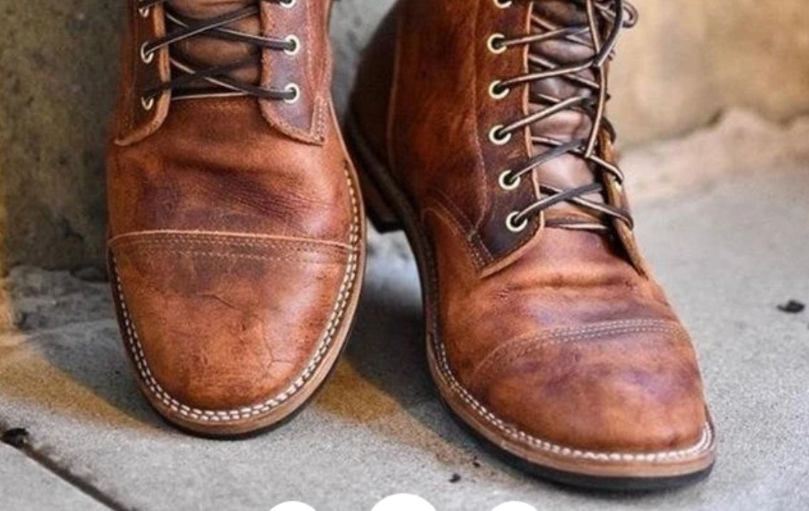 Heren Schoenen van Leer met Ronde Neus en Rubber Zool 1