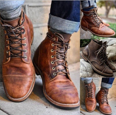 Heren Schoenen van Leer met Ronde Neus en Rubber Zool 2