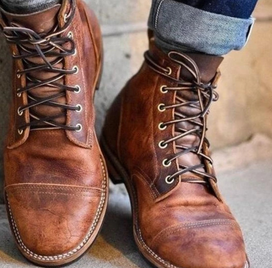 Heren Schoenen van Leer met Ronde Neus en Rubber Zool 3
