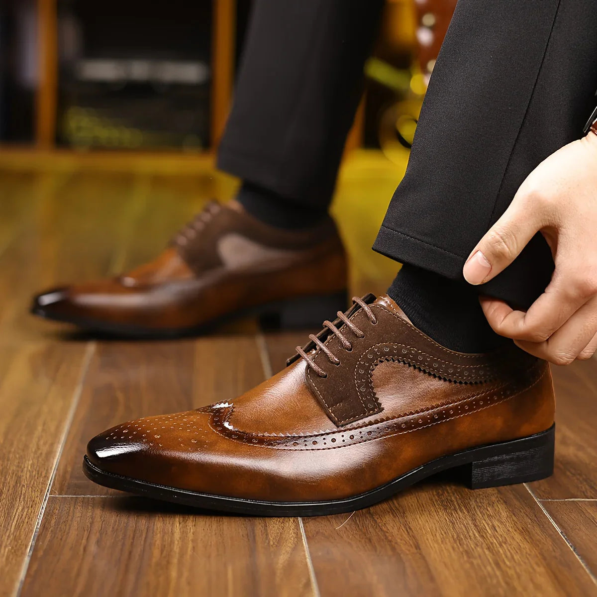 Heren Schoenen van Premium Leer met Gepolijste Afwerking en Slanke Silhouette 1