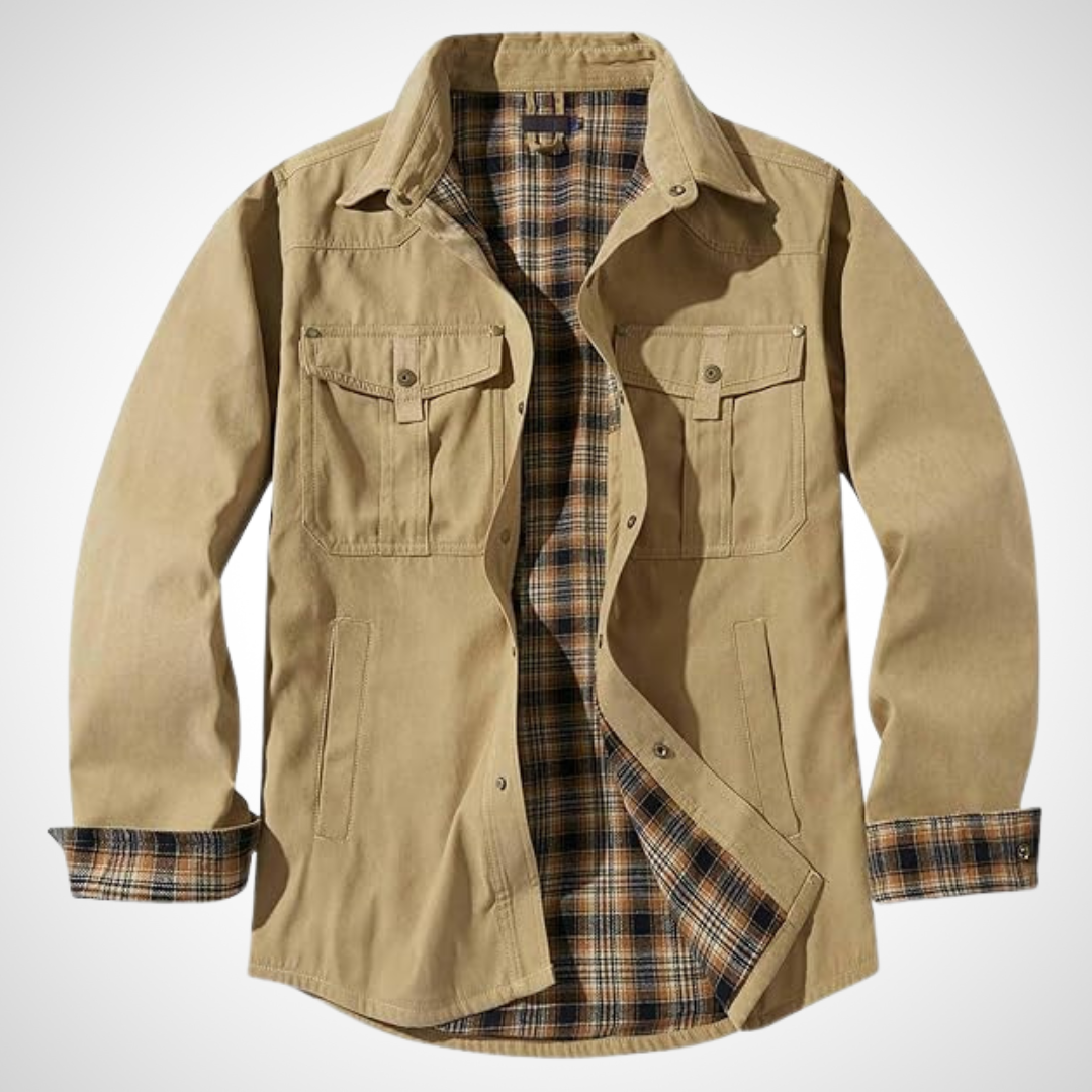 Heren Shirtjack met Lange Mouwen en Geruite Binnenvoering 0