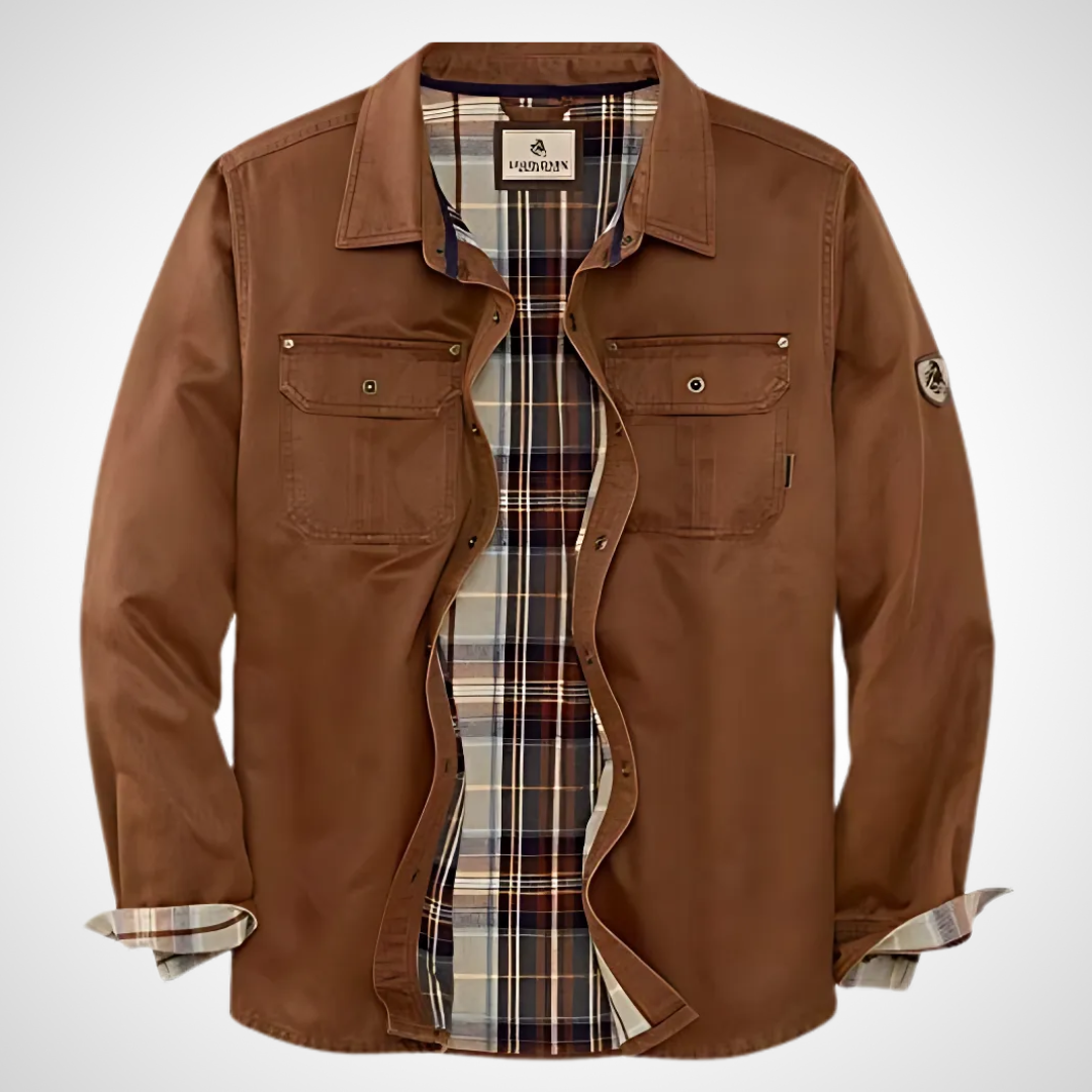 Heren Shirtjack met Lange Mouwen en Geruite Binnenvoering 1