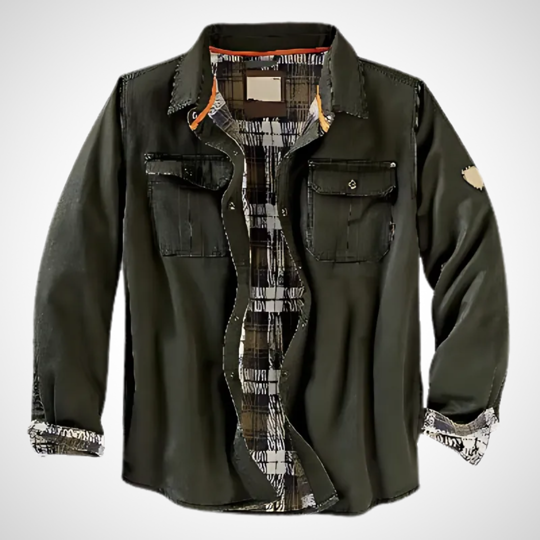 Heren Shirtjack met Lange Mouwen en Geruite Binnenvoering 2