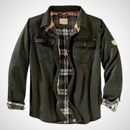 Heren Shirtjack met Lange Mouwen en Geruite Binnenvoering 2