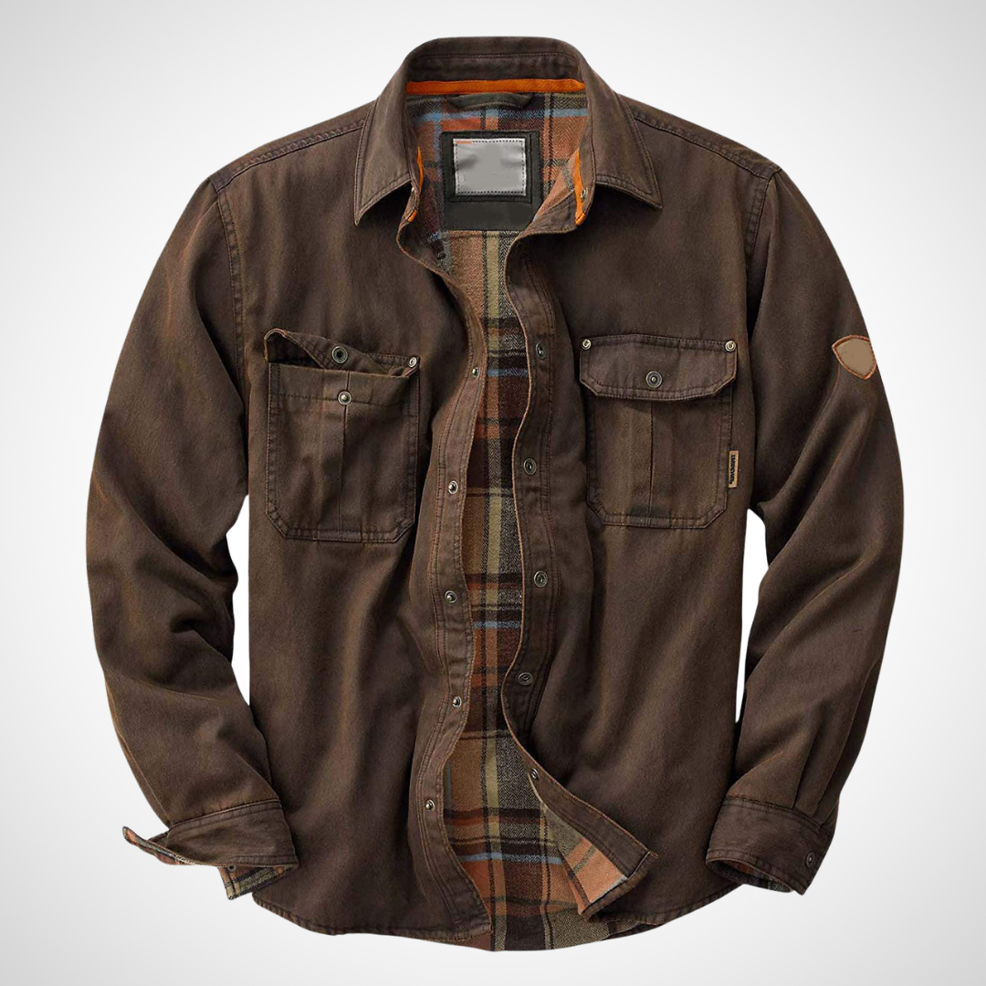 Heren Shirtjack met Lange Mouwen en Geruite Binnenvoering 3