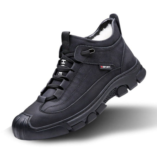 Heren Sneakers van Leer met Imitatiewol Voering en Ritsontwerp 0