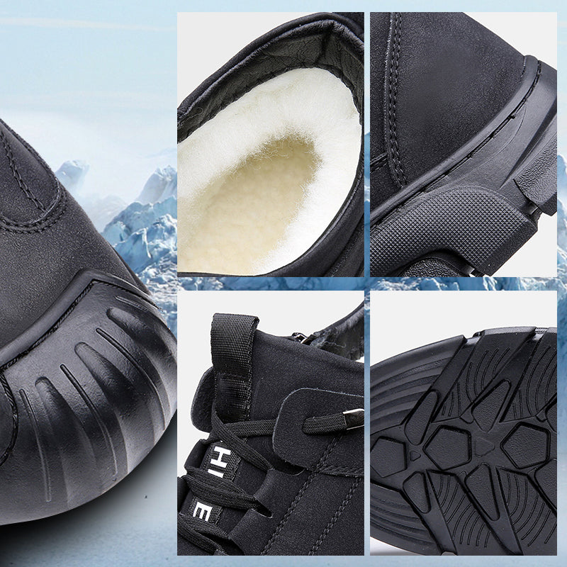 Heren Sneakers van Leer met Imitatiewol Voering en Ritsontwerp 7