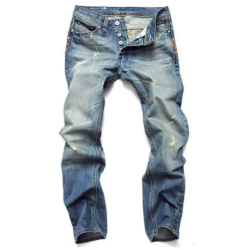 Heren Jeans Gescheurd Design met Comfortabele Pasvorm
