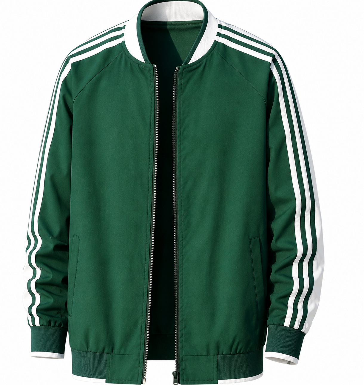 Heren Sportvest met Lange Mouwen en Baseballkraag Groen