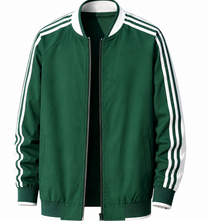 Heren Sportvest met Lange Mouwen en Baseballkraag Groen