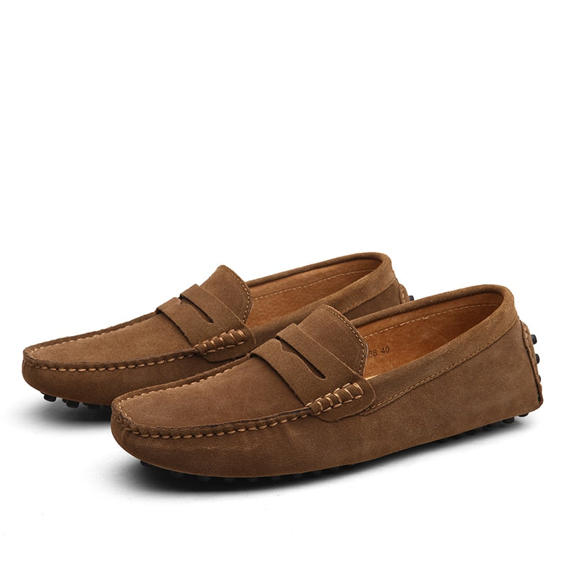 Heren Suede Loafers Bruin