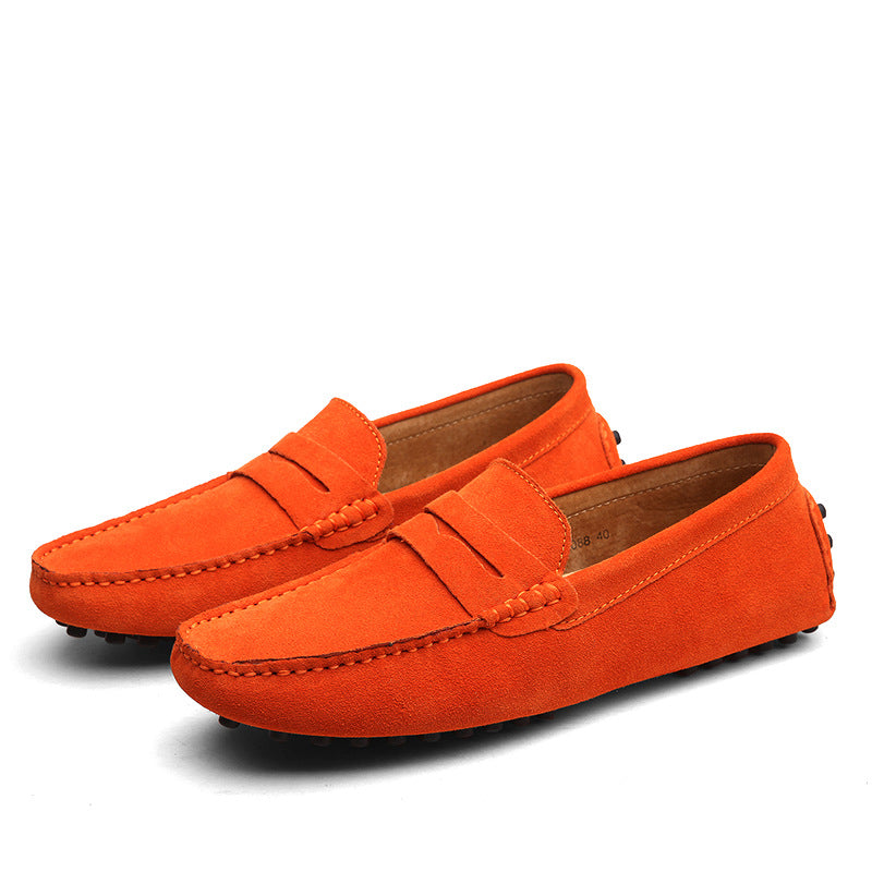 Heren Suede Loafers Oranje