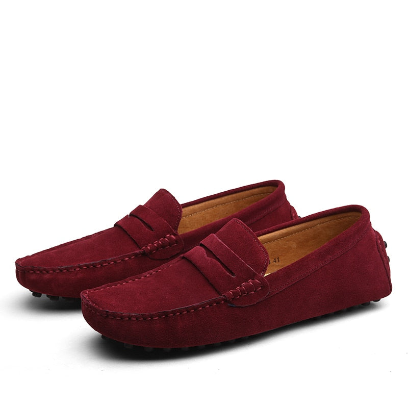 Heren Suede Loafers Rood