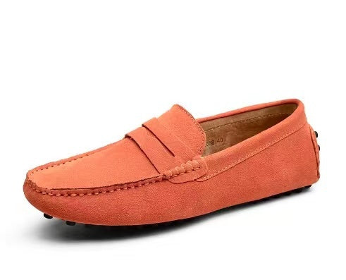 Heren Suede Loafers Oranje