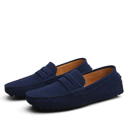 Heren Suede Loafers Marineblauw