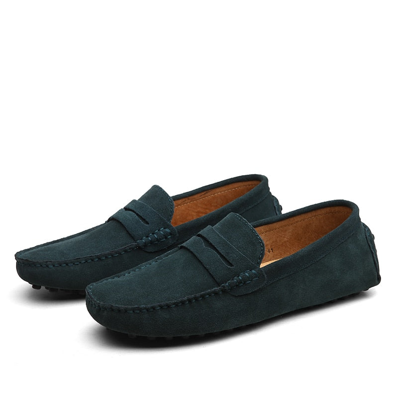 Heren Suede Loafers Groen