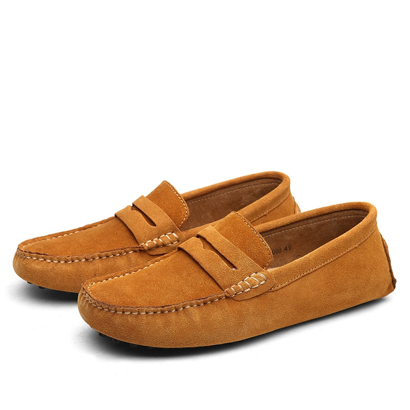 Heren Suede Loafers Lichtbruin
