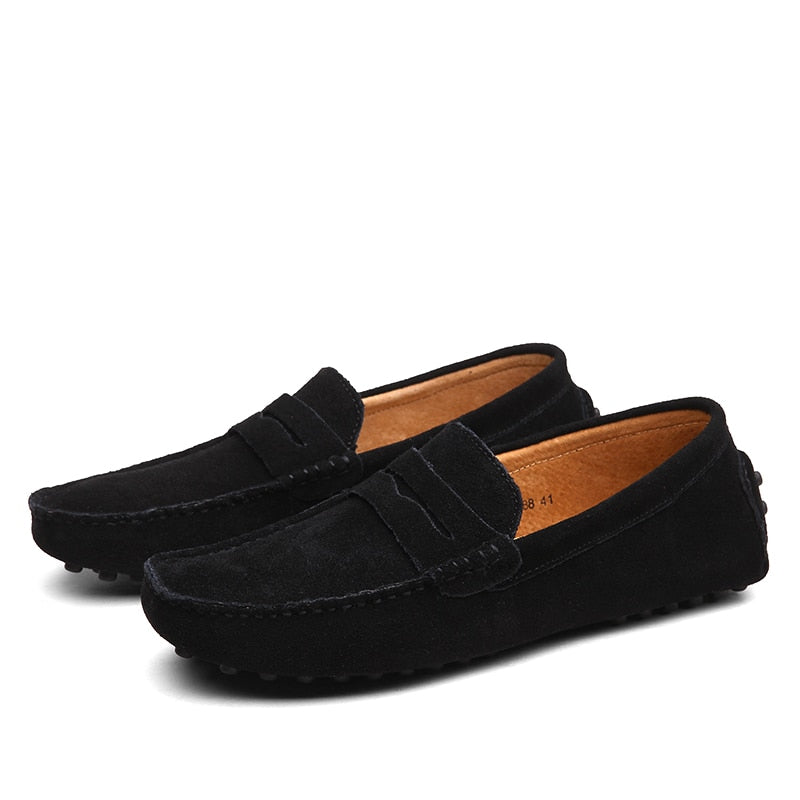 Heren Suede Loafers Zwart
