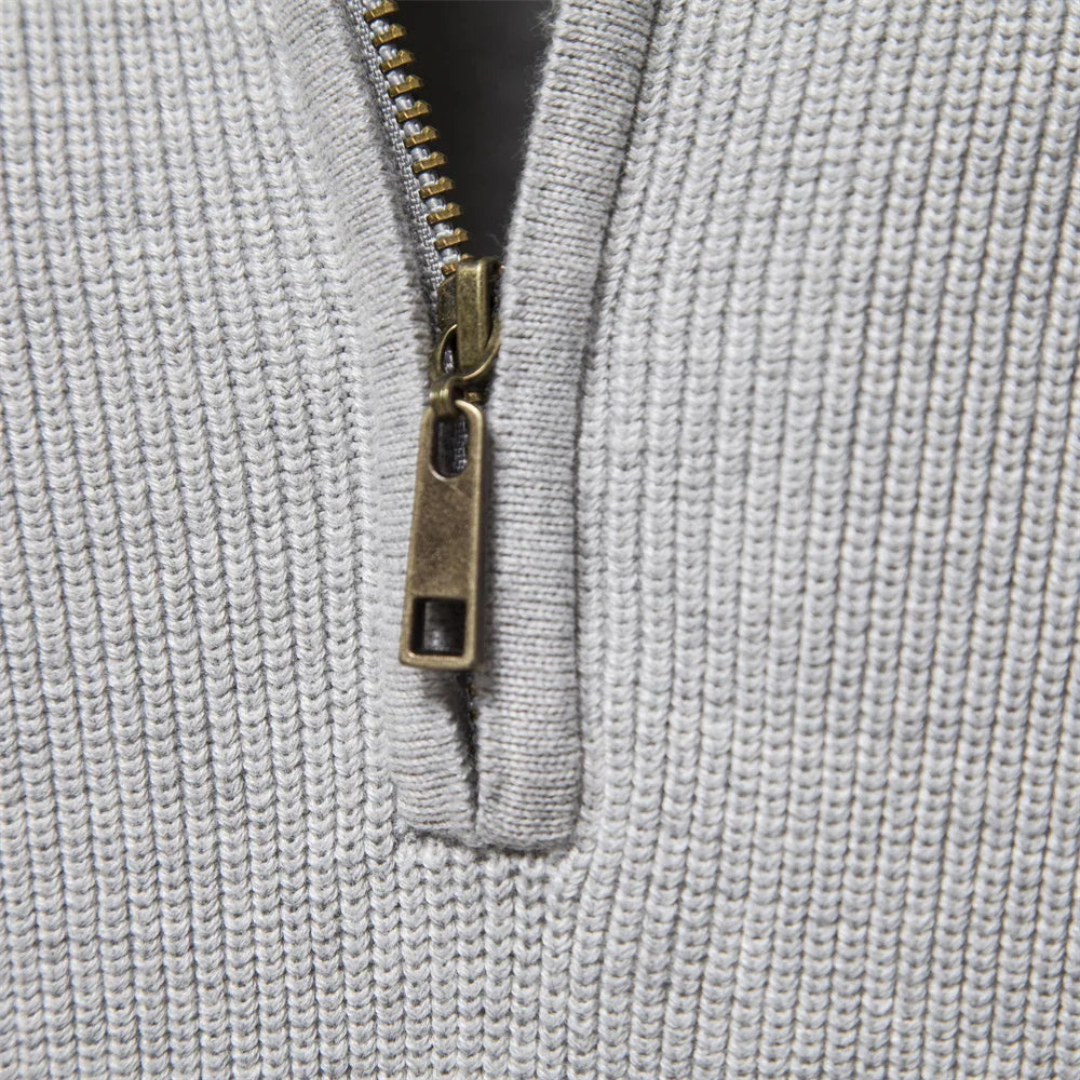 Heren Sweater met Half-Zip en Ribgebreide Mouwen 3