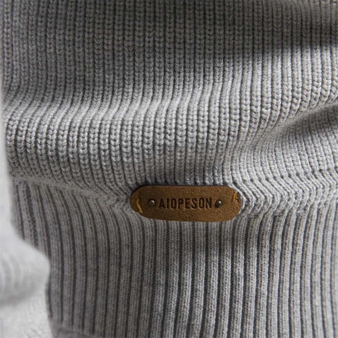 Heren Sweater met Half-Zip en Ribgebreide Mouwen 4