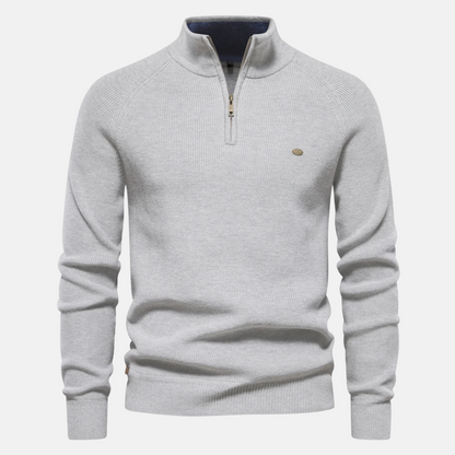 Heren Sweater met Half-Zip en Ribgebreide Mouwen 6