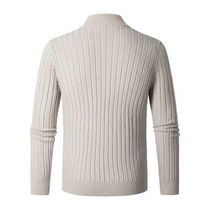 Heren Sweater met Half-Zip en Ribgebreide Mouwen van Hoogwaardige Katoen 3