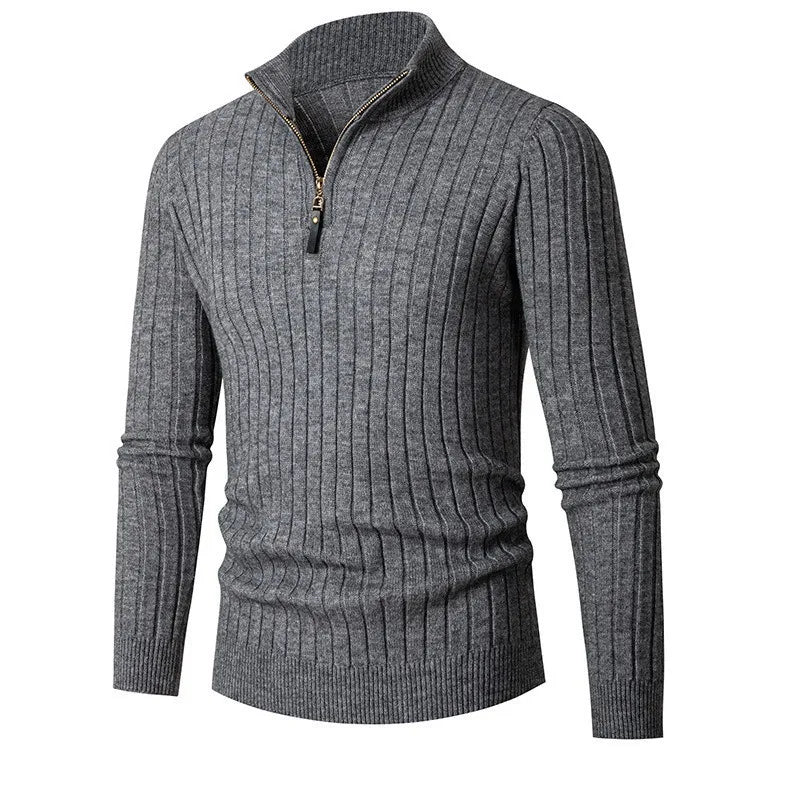 Heren Sweater met Half-Zip en Ribgebreide Mouwen van Hoogwaardige Katoen 6