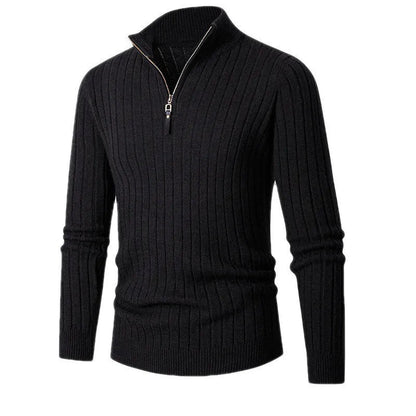 Heren Sweater met Half-Zip en Ribgebreide Mouwen van Hoogwaardige Katoen 7