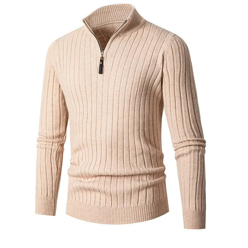 Heren Sweater met Half-Zip en Ribgebreide Mouwen van Hoogwaardige Katoen 8