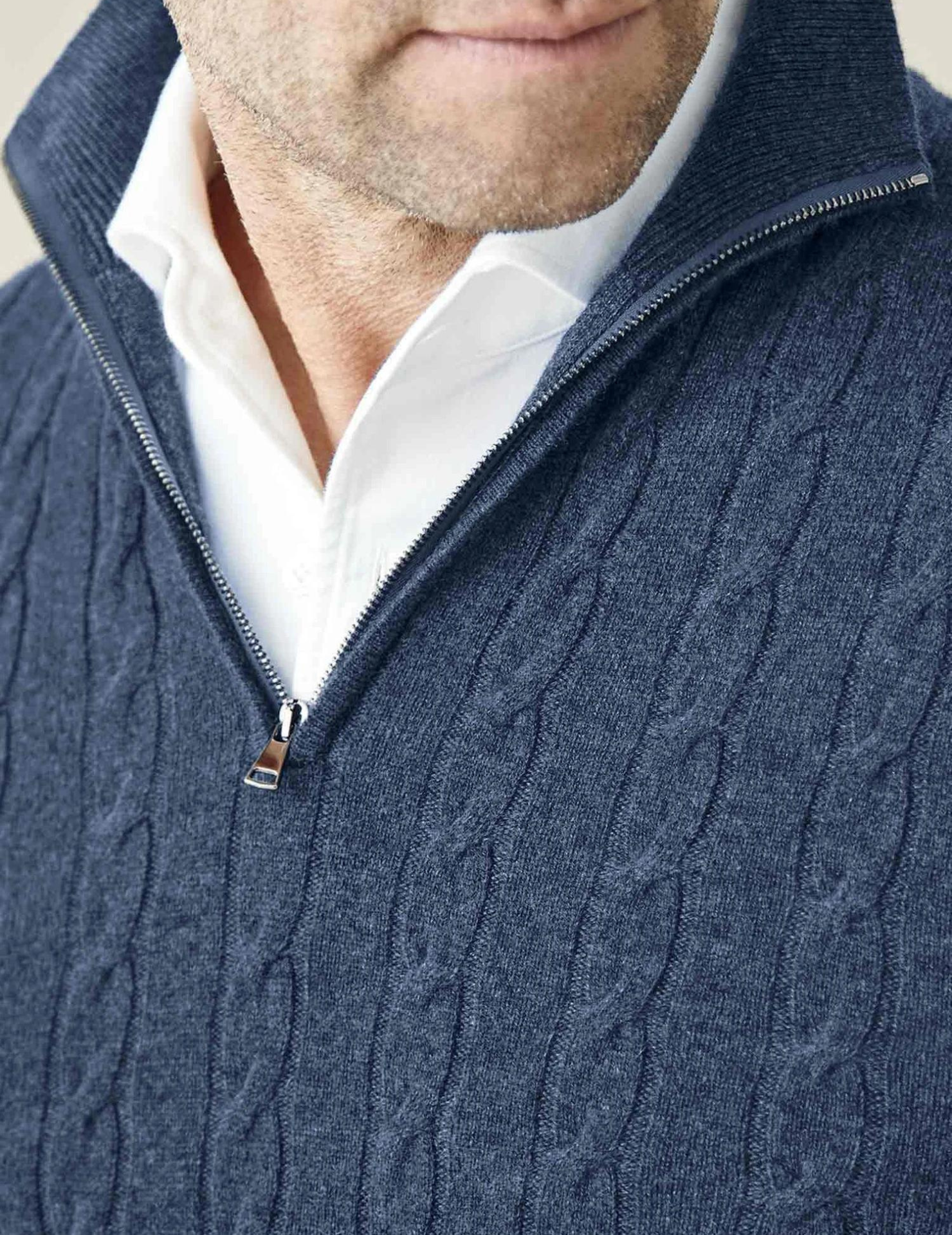 Heren Sweater met Hoge Hals en Kabelbreipatroon 1