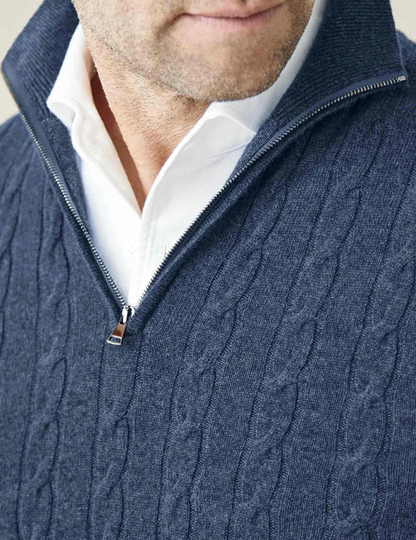 Heren Sweater met Hoge Hals en Kabelbreipatroon 1