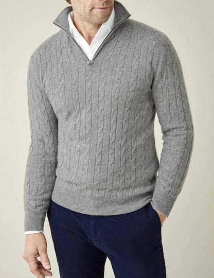 Heren Sweater met Hoge Hals en Kabelbreipatroon 10