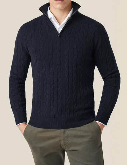 Heren Sweater met Hoge Hals en Kabelbreipatroon 2