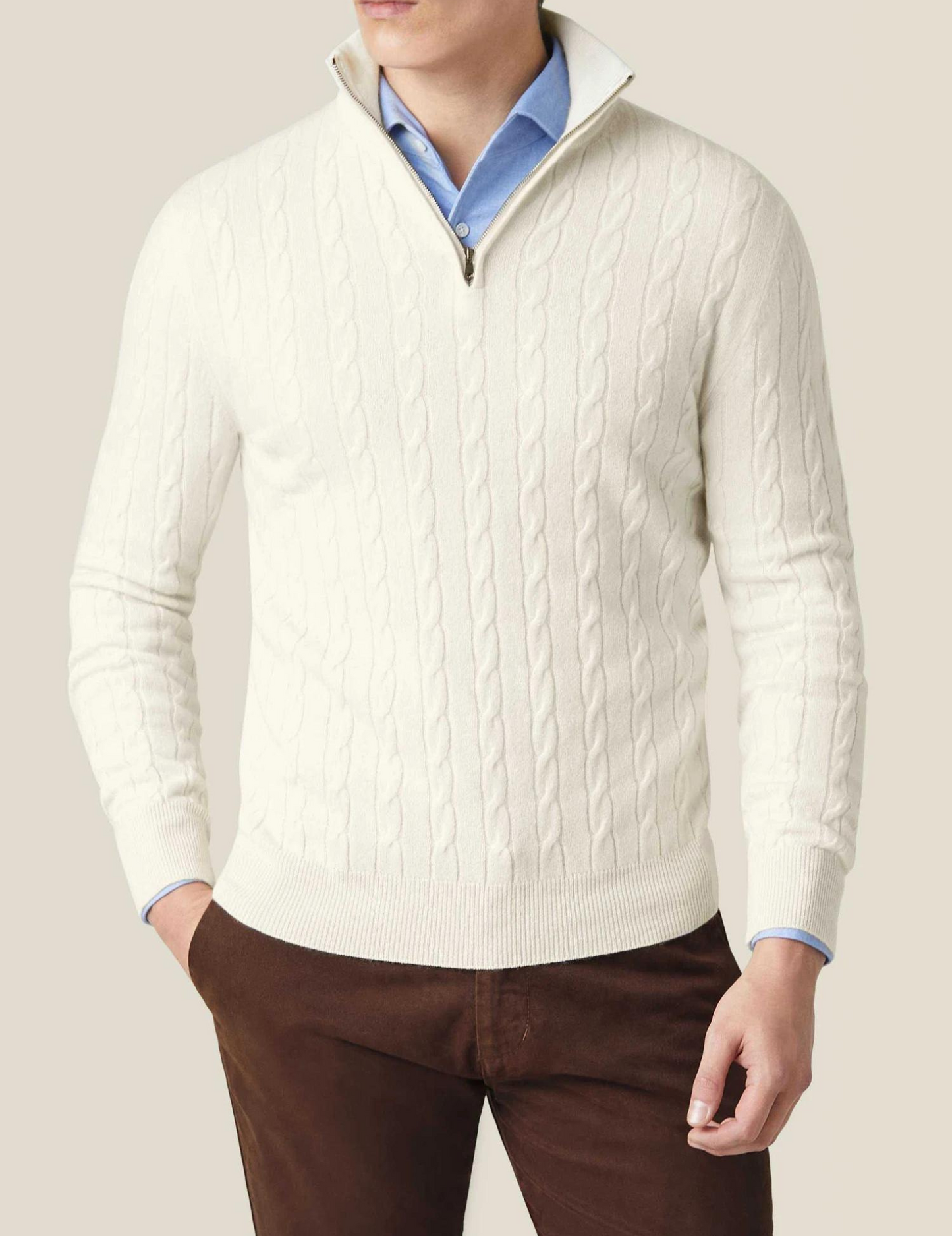 Heren Sweater met Hoge Hals en Kabelbreipatroon 3