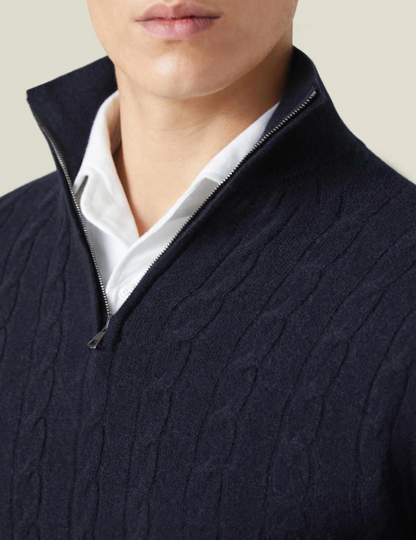 Heren Sweater met Hoge Hals en Kabelbreipatroon 4