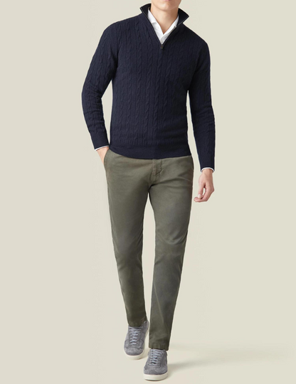Heren Sweater met Hoge Hals en Kabelbreipatroon 5