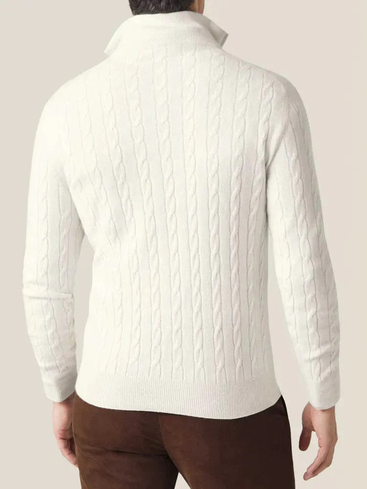 Heren Sweater met Hoge Hals en Kabelbreipatroon 8