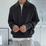 Heren Sweater met Kwart Rits en Tailored Fit