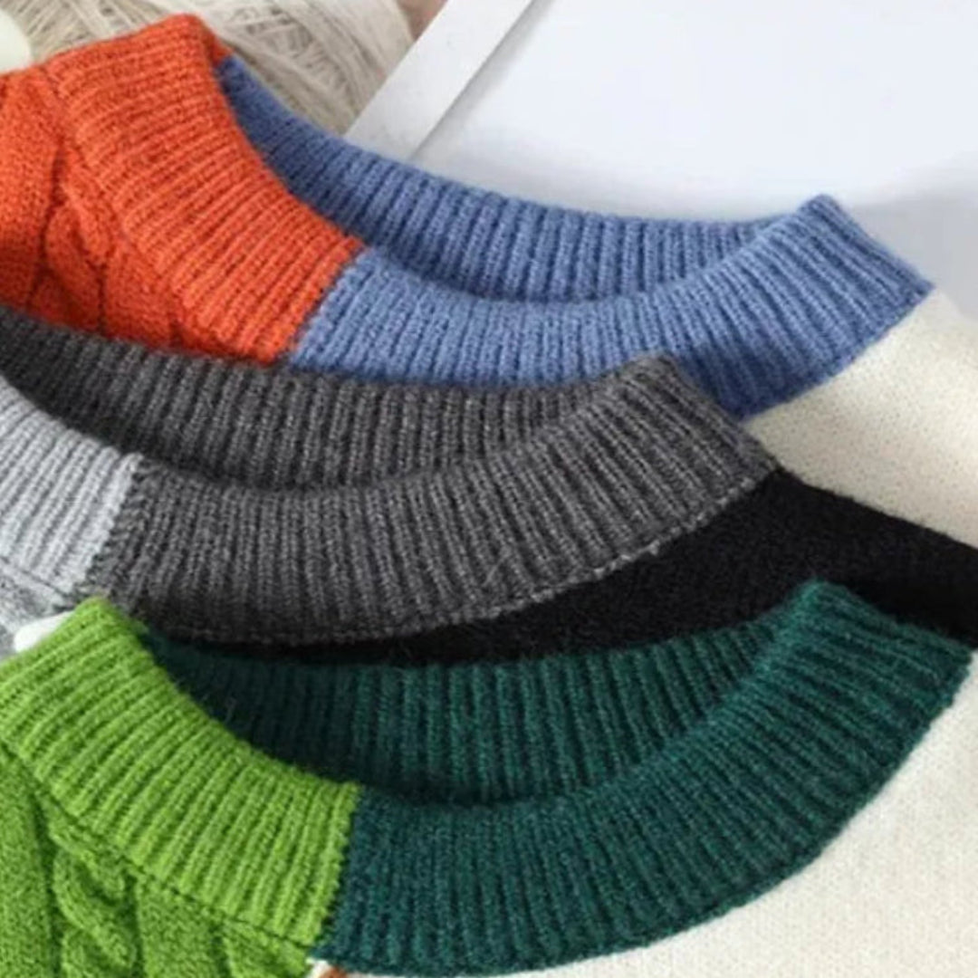 Heren Sweater met Losse Pasvorm en Patchwork Design 4