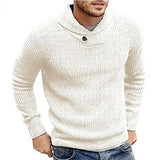 Heren Gebreide Kabeltrui met Sjaalkraag Pullover