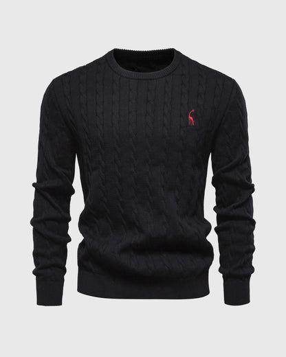 Heren Sweatshirt met Kabelbreisel en Regular Fit 2
