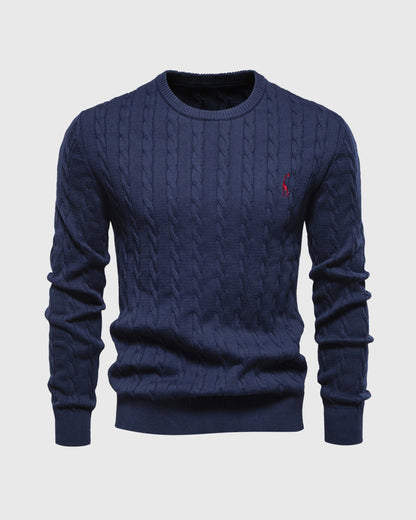 Heren Sweatshirt met Kabelbreisel en Regular Fit 4