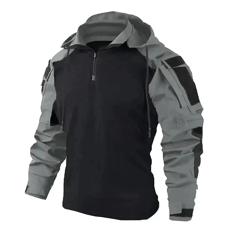 Heren Tactische Jack voor Outdoor, Hiking en Survival Zwart Grijs