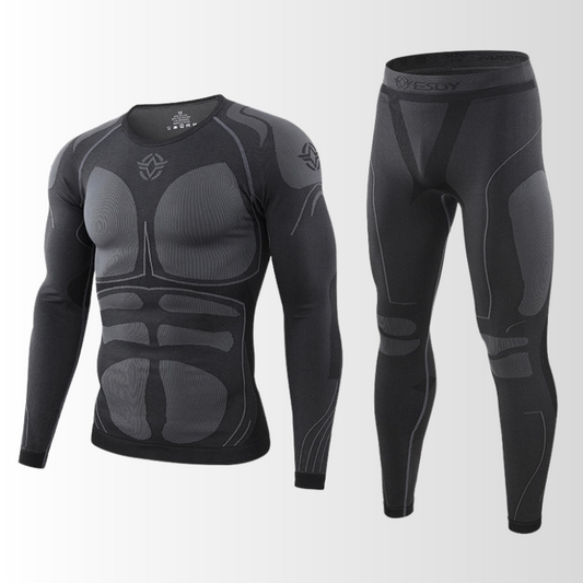 Heren Thermisch Ondergoed Set met Ademend Thermoshirt en Thermobroek 0