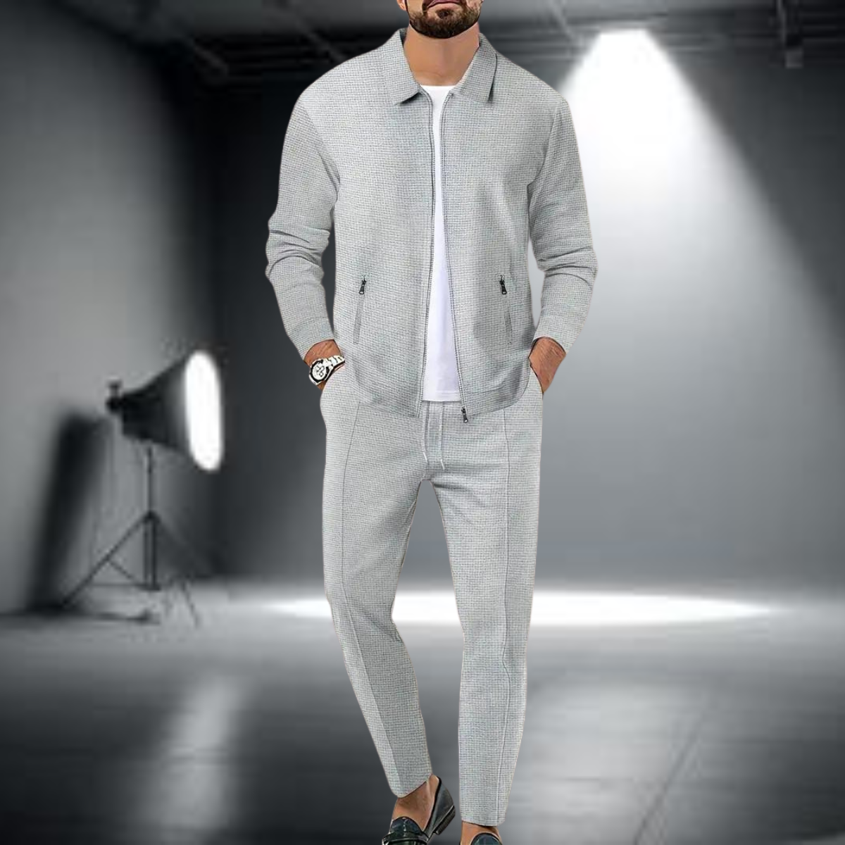 Heren Tracksuit Set met Volledige Rits en Lichtgewicht Comfortabele Pasvorm 1