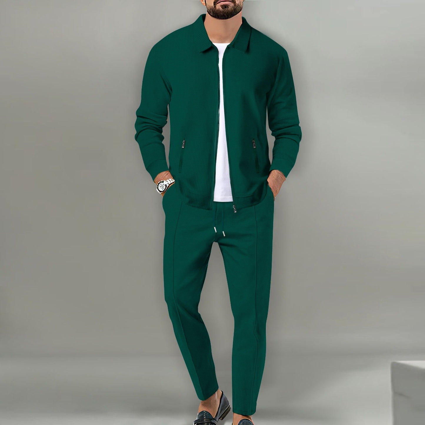 Heren Tracksuit Set met Volledige Rits en Lichtgewicht Comfortabele Pasvorm 4